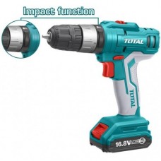 شنيور 2بطارية 10مل دقاق 16.8 فولت 28نيوتن+لقمة سن مفك+شنطة total