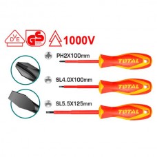طقم مفك عازل للكهرباء 3قطع ماركة TOTAL